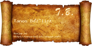 Tanos Bálint névjegykártya