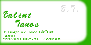 balint tanos business card